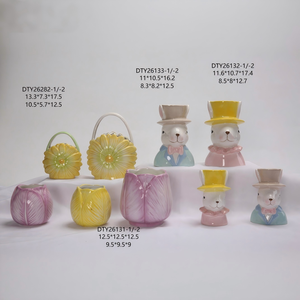 Casa de Cerámica con Forma de Huevo de Pascua, Portavelas, Linterna, Luz Nocturna, Ambiente Acogedor, Tamaño Personalizado de 6.6cm-17.5cm de Altura, Venta al por Mayor - Product Image 6