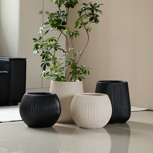 HDPE Polyethylene Contemporary Design Floor Vase Durable Eco-Friendly Lightweight High Quality Wide Mouth Fade Resistant - Product Image 2