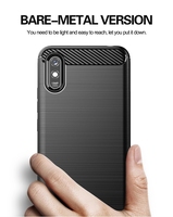Harga Terjangkau untuk Casing Redmi 9A Anti Gores Serat Karbon Silikon Pelindung Belakang Ponsel untuk Xiaomi Redmi 9A