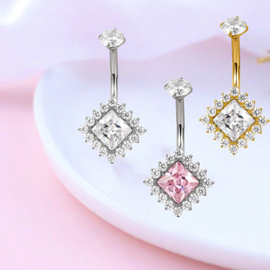 <b>Titanium</b> Alloy Butterfly Navel Ring Zircon Inlaid G23 Internal Thread Fashion Piercing Jewelry - Product Image 2