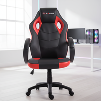 Fauteuil de jeu inclinable moderne avec repose-pieds, ergonomique, en cuir PU, dossier haut, pivotant, avec vérin à gaz 3 positions, pour salle de jeu