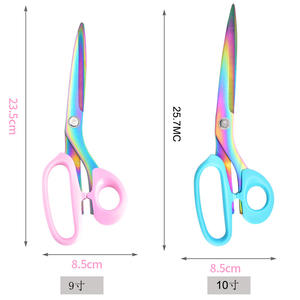 Tijeras de Sastre con Recubrimiento de Titanio de 10 Pulgadas, Azules y Rosas, Herramientas para Cortar Tela para el Hogar - Product Image 1