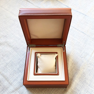 Brown Leather <b>Watch</b> Box Single Slot Luxury <b>Watch</b> Gift <b>Case</b> with White Stitching Layered Interior Custom Wholesale - Product Image 1