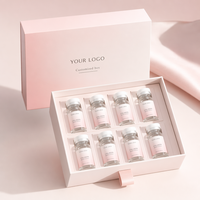Boîte à tiroir de luxe personnalisée avec logo doré, emballage professionnel pour 6 flacons de sérum de 3 ml, boîte coulissante en carton rigide