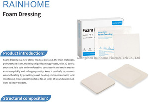 Perangkat sekali pakai medis perekat balutan busa silikon untuk perawatan luka baju terapi luka balutan tinggi 10x10cm - Product Image 6