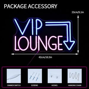 Enseignes néon LED VIP Lounge, à intensité variable, alimentées par USB, lumière d'ambiance, décoration de vitrine, lumière indicatrice de rue, personnalisables - Product Image 4