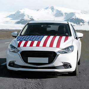 Telo Copriauto Personalizzato in Tessuto Elastico con Bandiera del <span class=keywords><strong>Marocco</strong></span>, Coprimotore Auto, Copertura Cofano Auto con Bandiera Nazionale - Product Image 4