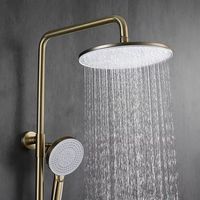 Robinet de douche moderne et luxueux avec système de douche brossée Kit mélangeur de pommeau de douche à main pour salle de bains avec cascade d'eau chaude et froide