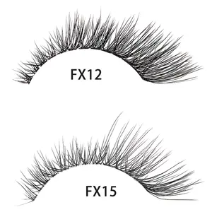 Groothandel Piekerige Onzichtbare Band Wing Cat Eye Clear Band Foxy Valse Wimpers 3d 5d Effect Cat Eye Faux Mink Wimpers Groothandel