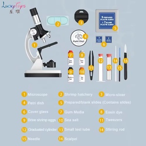 Kits Scientifiques pour Enfants Microscope 100x-1200x 28 pièces Kit <span class=keywords><strong>de</strong></span> Microscope pour Débutants Enfants Microscope en Métal avec Boîte <span class=keywords><strong>de</strong></span> Transport - Product Image 3