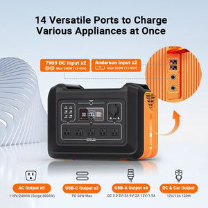 Estación de Energía Portátil OEM Lifepo4 Bty para Exteriores, 2232wh, Carga Rápida, Generador Solar de 3000w, Estación de Energía Portátil de 2000w, 2400w - Product Image 2