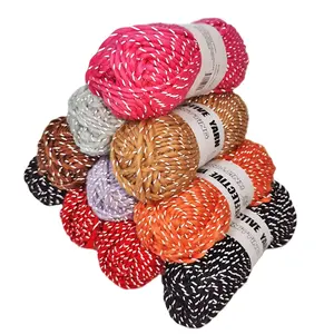 Factory wholesale multi color reflective Acrylic fancy yarn chunky for hand DIY knitting Sweater