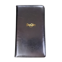 Porte-menu en cuir PU personnalisé avec logo, double pochette, pour restaurant, café, bar, porte-contrôle de comptes