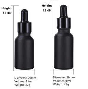 Matte Black Glass dropper Chai Nắp Đen trẻ em vít cho chăm sóc da kem khuếch tán <span class=keywords><strong>5ml</strong></span> 10ml 15ml 20ml 30ml 50ml 100ml - Product Image 6