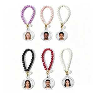 Portachiavi con Cornice Fotografica in Acrilico Trasparente e Cinturino con Perle Finte, Mini Cornice Impermeabile Fai-da-Te in 12 Colori, Regali Aziendali - Product Image 5