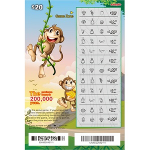 New Arrival Winning <b>Card</b> Pull Tabs International Online Lottery Ticket Printing - Product Image 3