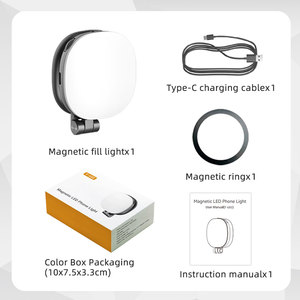 Mini Pocket Kích thước LED Magnetic Selfie ánh sáng USB có thể sạc lại cho Iphone Android điện thoại Dimmable điện thoại có thể điều chỉnh ánh sáng - Product Image 2