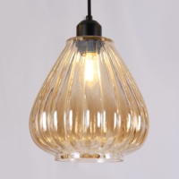 Suspension en verre ambré Lampe suspendue pour îlot de cuisine Lampe suspendue E27 Lustre et suspension Lustre moderne en verre 5 lampes
