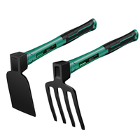 Outils de jardinage à manche en fibre de verre durable, tête en acier au carbone épais, houe et râteau combinés pour la culture des légumes et des terres agricoles