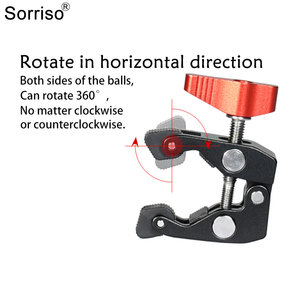 Kẹp nhôm siêu chắc SORRISO hai đầu, tay cần xoay 360 độ mới, ren 1/4 inch và 3/8 inch dành cho camera hành trình, điện thoại, máy ảnh DSLR - Product Image 5