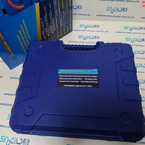 Ensemble de manomètres de réfrigérant de précision R410A R22 à double valve, manomètre antichoc avec tuyaux de charge à <span class=keywords><strong>3</strong></span> couleurs - Product Image 4