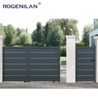 Rogenilan Nueva Puerta peatonal de una sola Puerta de aluminio Negro con recubrimiento en polvo en Foshan Es una puerta corredera con un aspecto hermoso