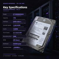 Disque dur interne Seagate Exos 1 To 7,2K tr/min SATA 6 Gbit/s 2,5 pouces ST1000NX0423 ST1000NX0443 pour serveur