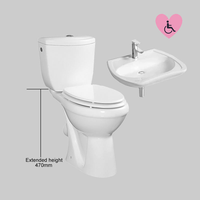 Fohome Handicapés Wc Homecare P Trap Double Chasse Confort Hauteur Ensembles de Sanitaires Toilettes pour Handicapés