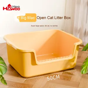 Extra Grande Semi-Fechado <span class=keywords><strong>Cat</strong></span> Litter Box Anti-Splash com Espessamento Fácil Limpo Plástico Toalete para Aberto Pet <span class=keywords><strong>Cat</strong></span> Care Atacado - Product Image 4