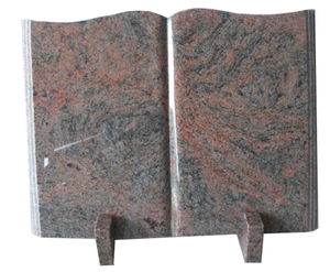 Lapide in Granito Grigio a Forma di Libro Aperto, Pietra Commemorativa Economica per Tomba - Product Image 5