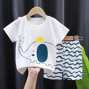 T-shirt pour enfants à manches courtes été garçon coton costume femme trésor été shorts bébé vêtements - Product Image 4