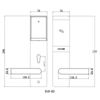 HUNE Smart Electronic Rfid Key Card Cerradura de puerta de hotel Hospitality Cerradura de puerta sin llave con software