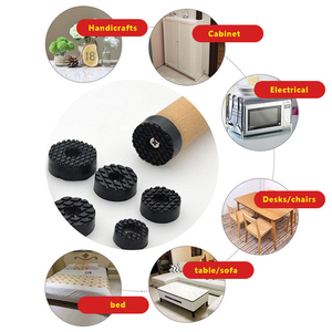 Pies de goma atornillables reutilizables Protectores de suelo de muebles duraderos con almohadillas antideslizantes para patas de sillas y parachoques de goma - Product Image 3