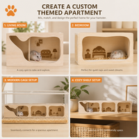 Maison pour hamster en contreplaqué avec logo personnalisé, assemblage DIY, cachette multi-niveaux en bois pour hamster, accessoires pour cage à hamster