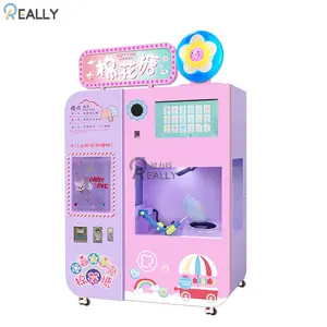 2024 Hot Sale Latest Floss Flower Vending Automatic Machine Cotton Candy Marshmallow Machine