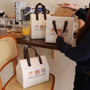 Disposable Insulated Composite Takeaway Packaging Bag for Desserts Catering Cakes Non-Woven Fabric Aluminum Foil Cooler Bag - Product Image 4