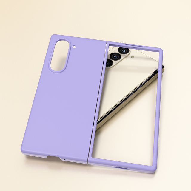For for Z Fold 6 7 8 Full Back Cover Hard PC Anti-Scratch Shockproof Mobile Phone Case with Pure Color Design