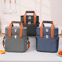 Sac à lunch isotherme double couche en polyester, étanche, grand format, pour pique-nique, camping, extérieur, sac isotherme multifonctionnel, sac bento