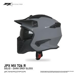 El casco modular integral JPX MX 726 R Solid Gorilla Grey Gloss combina un diseño elegante y una seguridad robusta para una conducción sin miedo. - Product Image 5