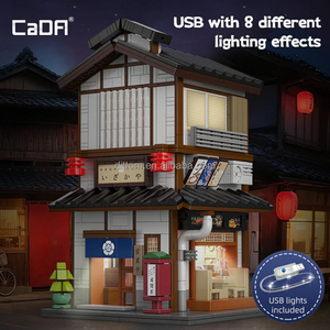 Cada c66019w yakitori Izakaya tự lắp ráp gạch đồ chơi phong cách Nhật bản đường phố xem loạt khối xây dựng có đèn - Product Image 4