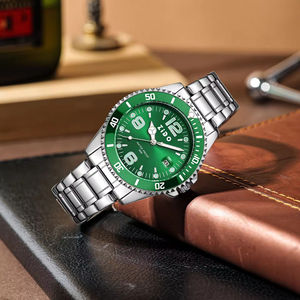 ساعة غوص فاخرة للجنسين بحركة كوارتز وسوار من الفولاذ المقاوم للصدأ، مقاومة للماء حتى 100 بار وصديقة للبيئة - Product Image 2