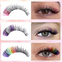 Clusters de cils colorés 120 pièces Kit d'extension de cils DIY 6 couleurs Courbure D Longueurs mixtes 14-16mm Faux cils en gros