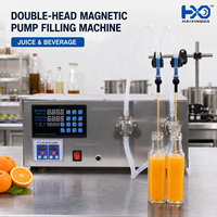 Machine de remplissage de liquides à double tête avec pompe magnétique, contrôle PLC, en acier inoxydable, pour flacons de cosmétiques et d'huiles essentielles