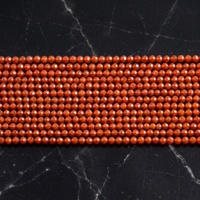 Perles rondes micro-facettées brillantes en cornaline de qualité AAA de 2 mm pour la fabrication de bijoux, perles en vrac en agate rouge naturelle