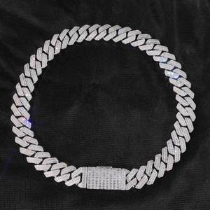 Su misura 20mm 2 righe Baguette CZ zircone con maglia cubana Miami bracciale collana Bling ottone Hip Hop gioielli collana