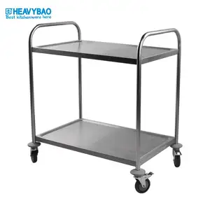 Heavybao专业产品2层不锈钢餐厅厨房手推车供应手推车推车