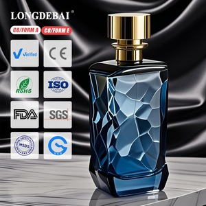 Unique Design 50Ml Empty <b>Perfume</b> <b>Bottles</b> Square Glass <b>Perfume</b> <b>Bottles</b> 30ml 100ml Gradient Blue Luxury <b>Perfume</b> <b>Bottle</b> and Box - Product Image 1