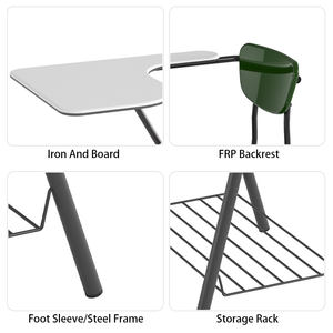 Modern School Student Classroom Durable Training Ergonomic Study Plastic Chair with <strong>Tablet</strong> <strong>Writing</strong> Pad for Educational Space - Product Image 2