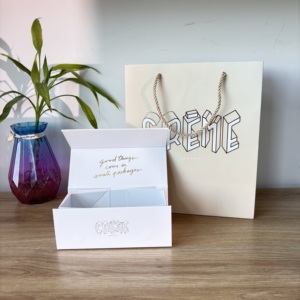 Sang Trọng Cứng Nhắc Hộp Quà Tặng Với Biểu Tượng Tùy Chỉnh Và Phù Hợp Với Giấy Mua Sắm Túi Từ Đóng Cửa Bao Bì Đặt Bánh Món Tráng Miệng Cookie - Product Image 2