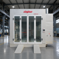 Cabina de Pintura de Gas Natural de 46kw, Económica y de Primera Calidad, 80 ° Cabina de Pintura para Automóviles C con Ventilador Antiexplosión de Lana de Roca Avanzada